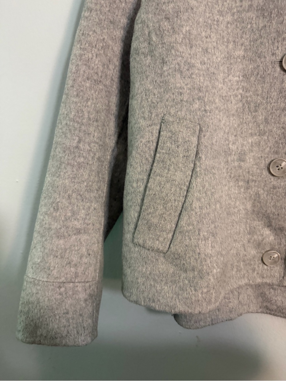 Saison 1865 Vace Mixed Wool Button Front Jacket In Grey - Picture 6 of 10